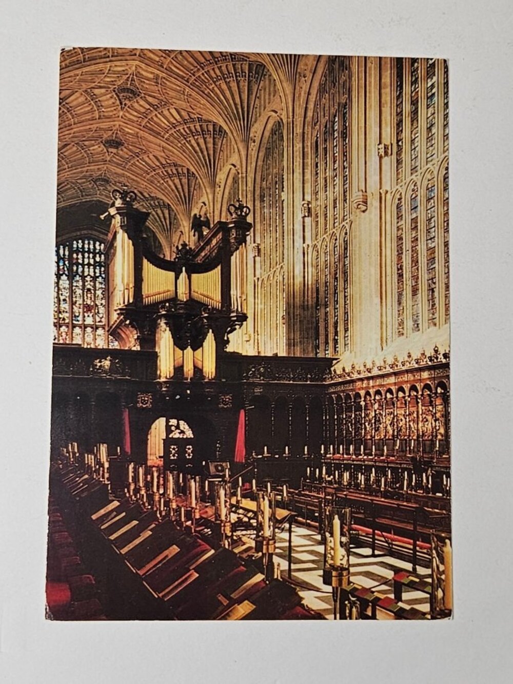 King's College Chapel Cambridge Screen Stalls and Organ from the East Postcard